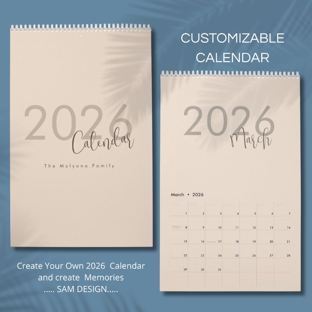 Calendário de Design Luxuoso Simples (Criador carregado)