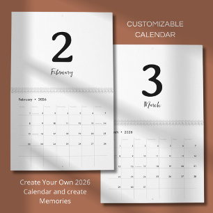 Calendário de Design Moderno Minimalista Limpo