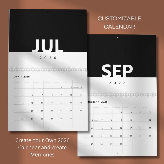 Calendário de Design Moderno Minimalista Limpo (Criador carregado)