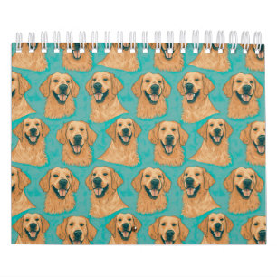 Calendário de desktop do ouro Retriever
