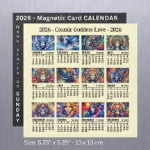 Calendário de Deusa Cósmica Personalizada de 2026