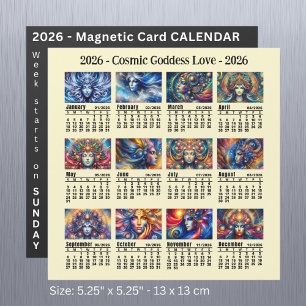 Calendário de Deusa Cósmica Personalizada de 2026 