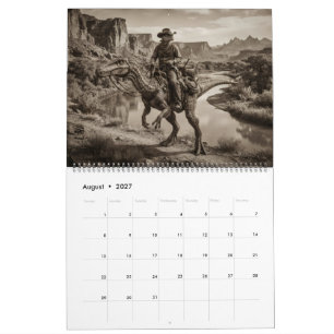 Calendário de Dinossauro Caubói Alienígena do Velh