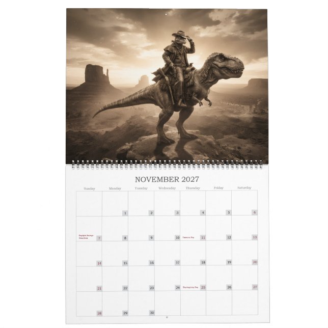 Calendário de Dinossauro Caubói Alienígena do Velh (Nov 2027)