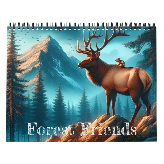 Calendário de Duas Páginas Amigos da Floresta (Capa)