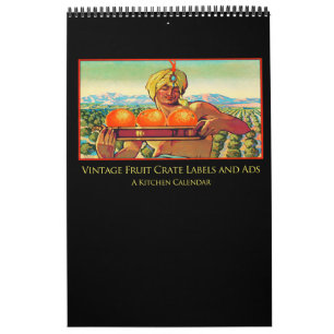 Calendário de Etiquetas e Anúncios de Fruta de Vin
