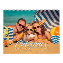 Calendário de Família de Fotos Moderno e Elegante 