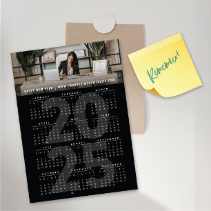 Calendário de Férias de 2027 Preto Cartão Fotográf