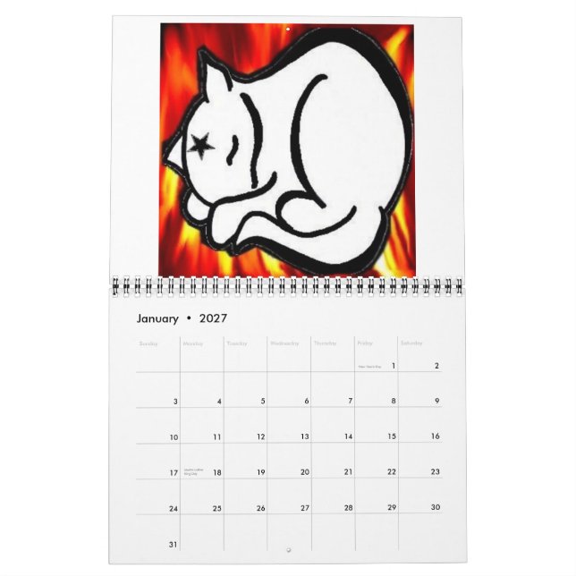 Calendário de FieryStarCat (Jan 2027)