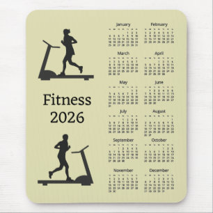 Calendário de Fitness 2026 Mousepad