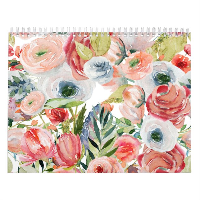 Calendário de Flor de Aquarela (Capa)