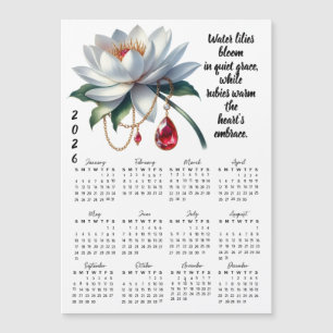 Calendário de Flor e Pedra de Nascimento de Julho