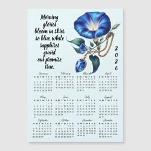 Calendário de Flor e Pedra de Nascimento de Setemb