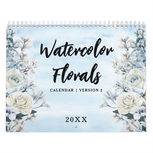 Calendário de Florais de Aquarela (Capa)