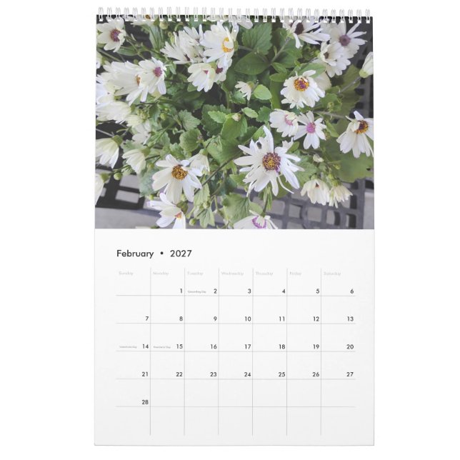 Calendário de Flores de 2027 (Fev 2027)