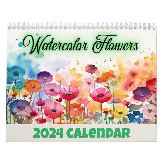 Calendário de Flores de Aquarela (Capa)