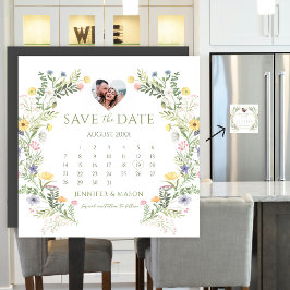 Calendário de Flores Selvagens Salvar o Magneta de