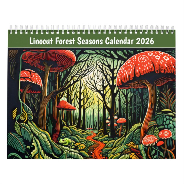 Calendário de Floresta em Linoleogravura das Estaç (Capa)