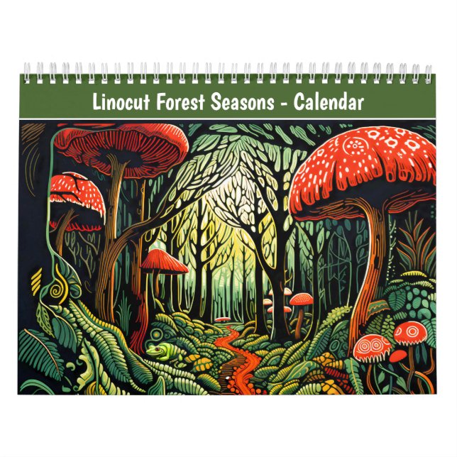 Calendário de Floresta em Linoleogravura das Estaç (Capa)