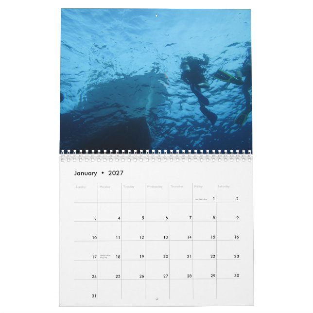Calendário de Florida 2012 do mergulho autónomo (Jan 2027)