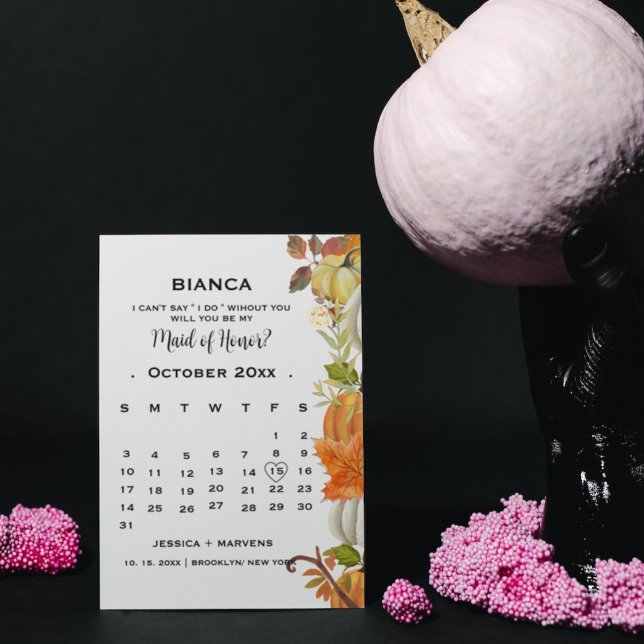 Calendário de folhas de abóbora de outono convite  (Criador carregado)