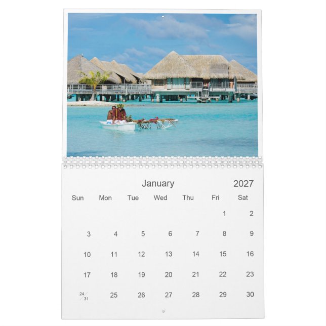 Calendário de fotografia paisagística Bora Bora 20 (Jan 2027)
