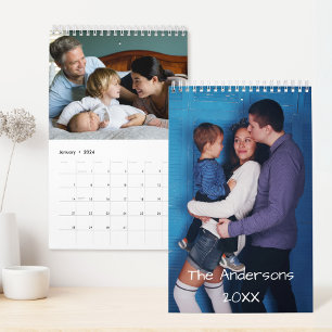 Calendário de Fotografias da Família Personalizada