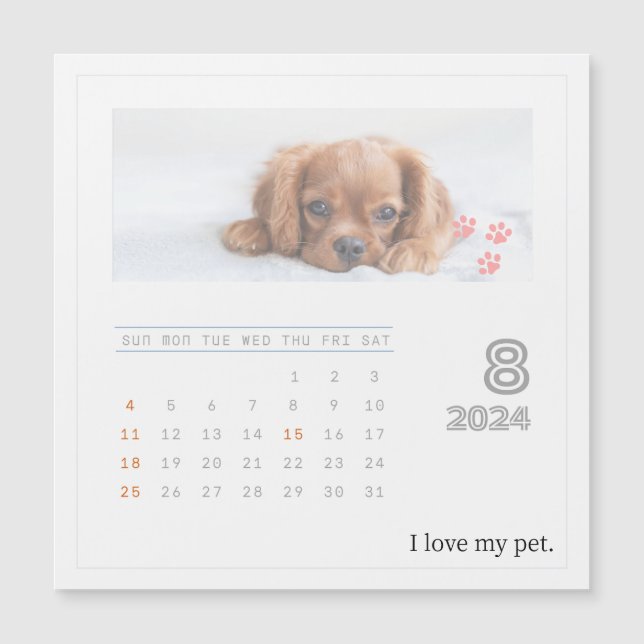 Calendário de Fotografias de Amantes Personalizado (Frente)