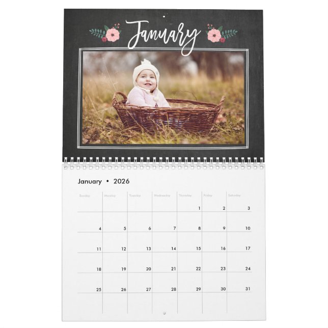 Calendário de Fotografias Personalizadas do Quadro (Jan 2026)