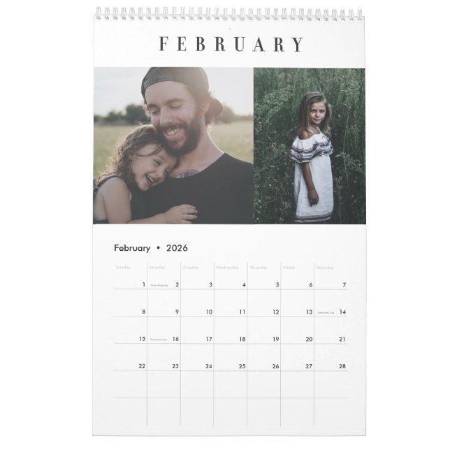 Calendário de Fotografias Personalizado Moderno Si (Fev 2026)