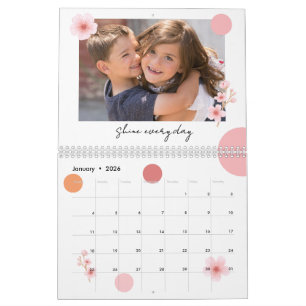 Calendário de Fotos 2026 Floral Bonito Motivaciona