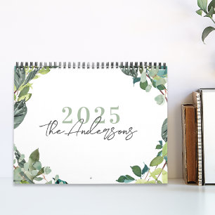 Calendário de Fotos Aguarela Rústica 2025