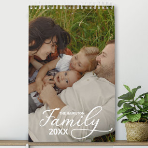 Calendário de Fotos Chic Script 2027 da Família