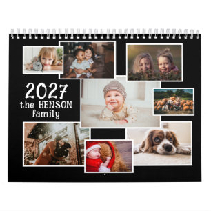 Calendário de Fotos da Família 2027 com 12 Fotos M