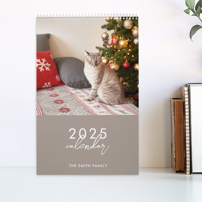 Calendário de Fotos de Caligrafia Simples Moderna  (Criador carregado)