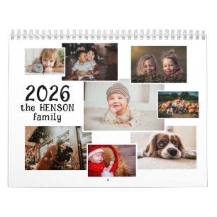 Calendário de Fotos de Família 2026 com 12 Fotos M