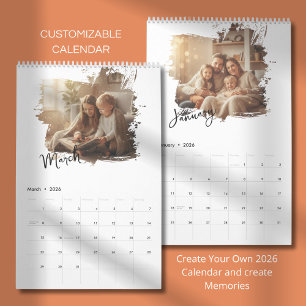 Calendário de Fotos de Família Minimalista Elegant