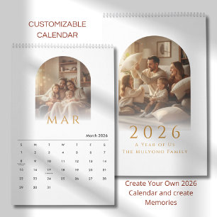Calendário de Fotos de Família Minimalista Elegant