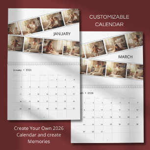 Calendário de Fotos de Família Minimalista Elegant
