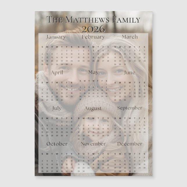 Calendário de Fotos de Feriado de Fonte Clássico 2 (Frente)