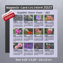 Calendário de Fotos de Flores de 2027 Domingo Sema