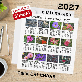 Calendário de Fotos de Flores de 2027 Domingo Sema