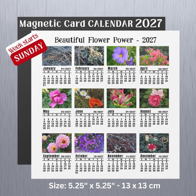 Calendário de Fotos de Flores de 2027 Domingo Sema (Criador carregado)