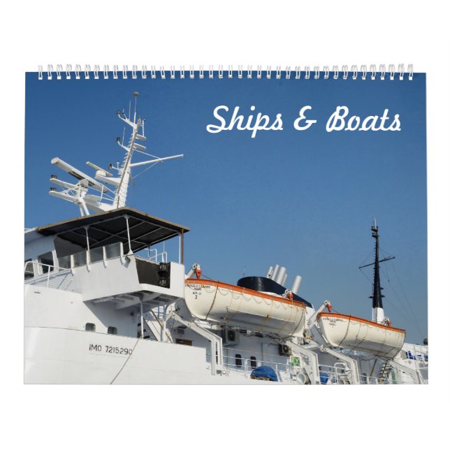 Calendário de Fotos de Navios e Barcos com 12 mese (Capa)