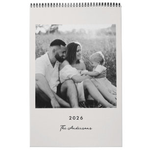 Calendário de Fotos Minimalista Moderno 2026