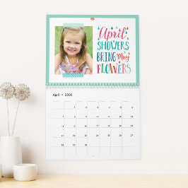 Calendário de Fotos Moderno de Cotações Sazonais