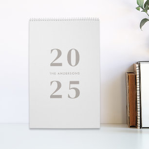 Calendário de Fotos Moderno Minimalista Bege 2025
