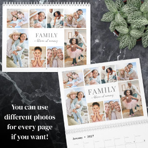 Calendário de Fotos Personalizadas da Família 2027