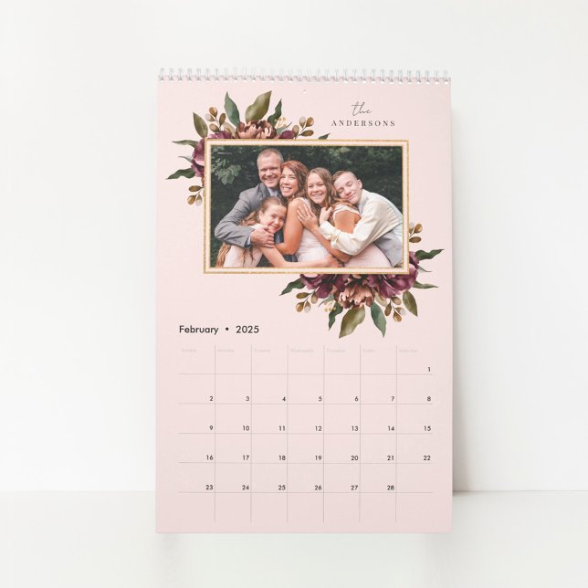 Calendário de Fotos Personalizadas Floral do Burgu (Criador carregado)