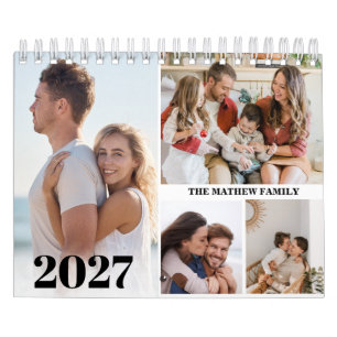 Calendário de Fotos Personalizado 2027 Simples Cri